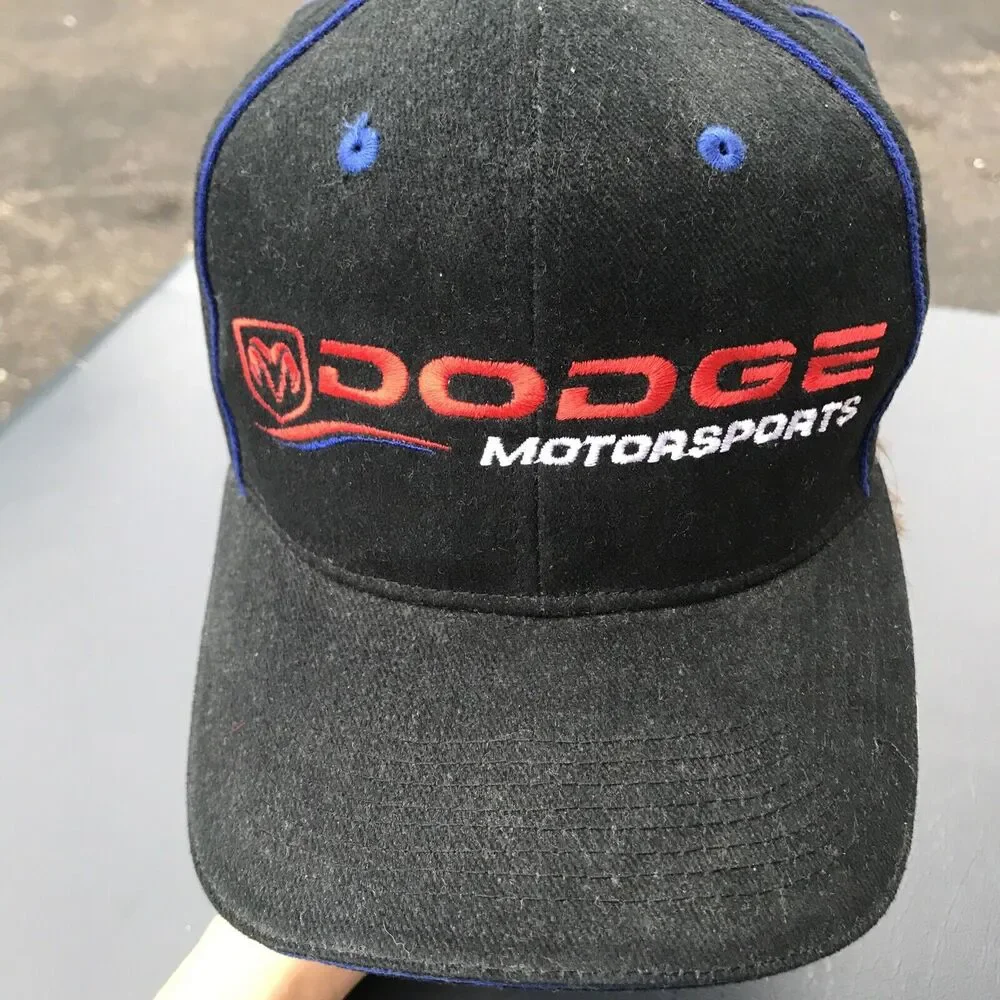 NEW Black Dodge Motorsports Strapback Hat Cap DP Racing Chrysler Corporation USA - Picture 4 of 4